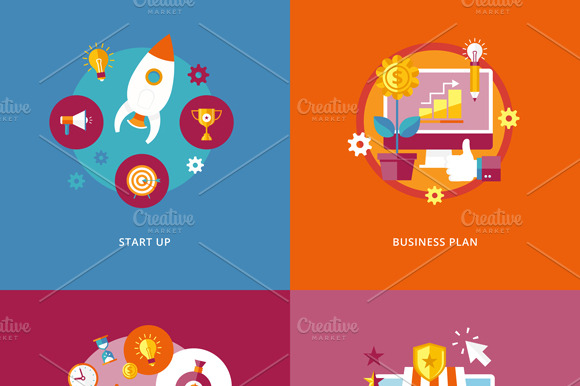 Flat Business and Finance Icons Set preview 3