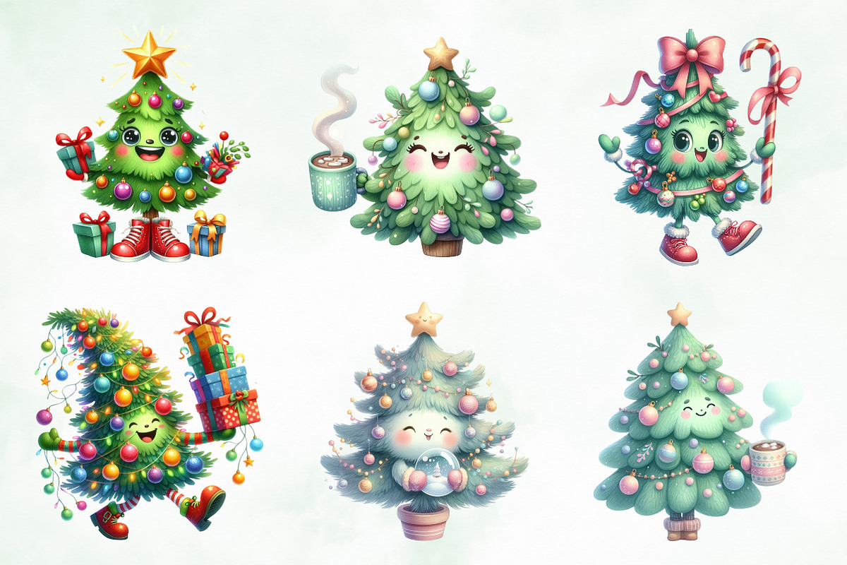 Kawaii Christmas Tree Character PNG, an Illustration by Creative Art (Photo 4 of 5)