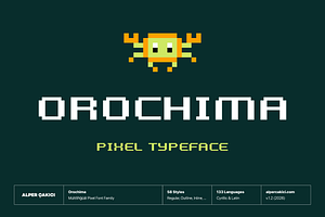 Orochima - Pixel Typeface, a Sans Serif Font by alpercakici
