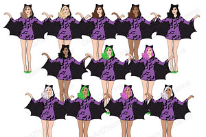 Boo Girls And Children Clipart