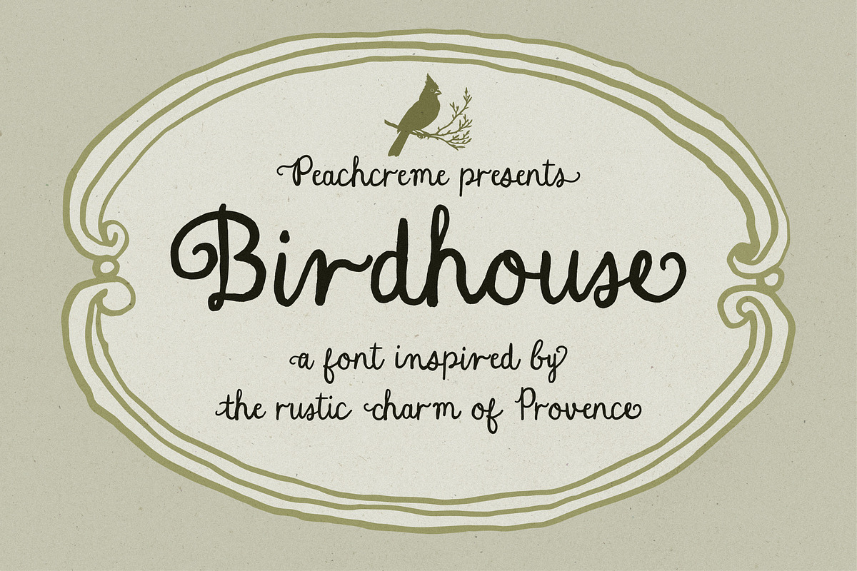 Birdhouse // Handwritten font, a Handwritten Font by PeachCreme (Photo 1 of 9)