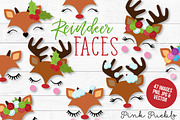 Reindeer Face Clipart and Vectors, an Illustration by PinkPueblo (Thumbnail 1 of 4)