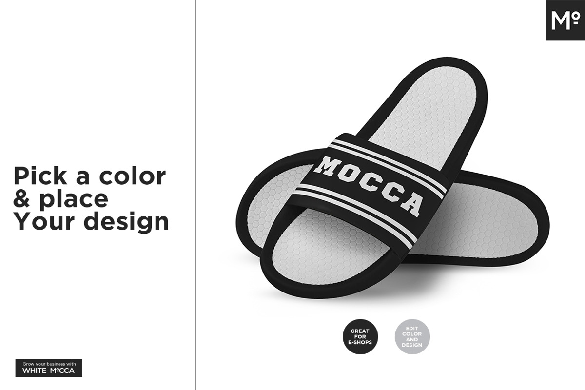 Slide Sandals Mock-up, an Apparel Mockup by Mocca Mockups Store (Photo 7 of 9)