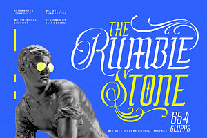Rumble Stone Typeface, a Blackletter Font by alit design