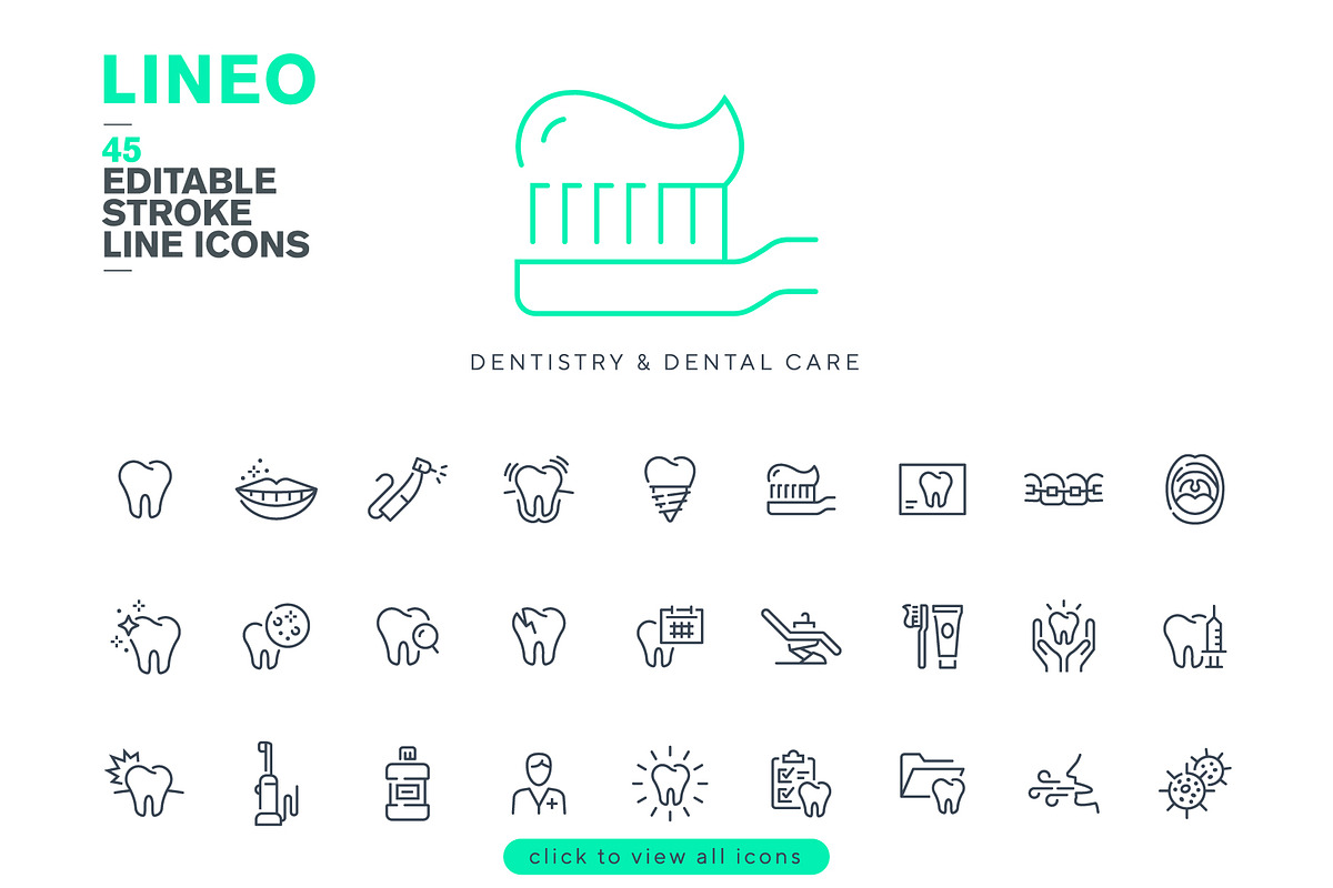 45 DENTAL CARE ICONS, an Outline Icon by sharpnose (Photo 2 of 6)