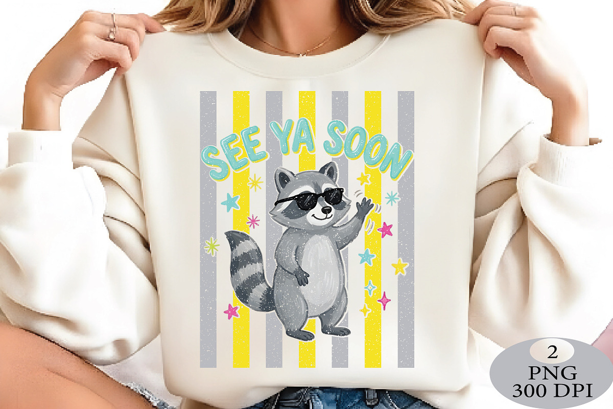 Striped See Ya Soon Funny Raccoon P, an Illustration by Daily.Designs (Photo 5 of 5)