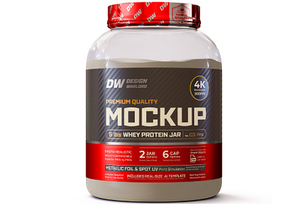 5 lbs Whey Protein Jar Mockup C3-Pro