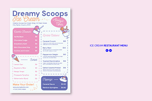 Ice Cream Restaurant Menu, a Flyer Template by Sundaylab