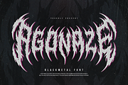 Agonaze | Black Metal Font, a Blackletter Font by Denustudios (Thumbnail 1 of 12)