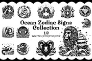 Ocean Zodiac Signs Collection, an Object Illustration by FITALARTSNEDIGI (Thumbnail 1 of 5)