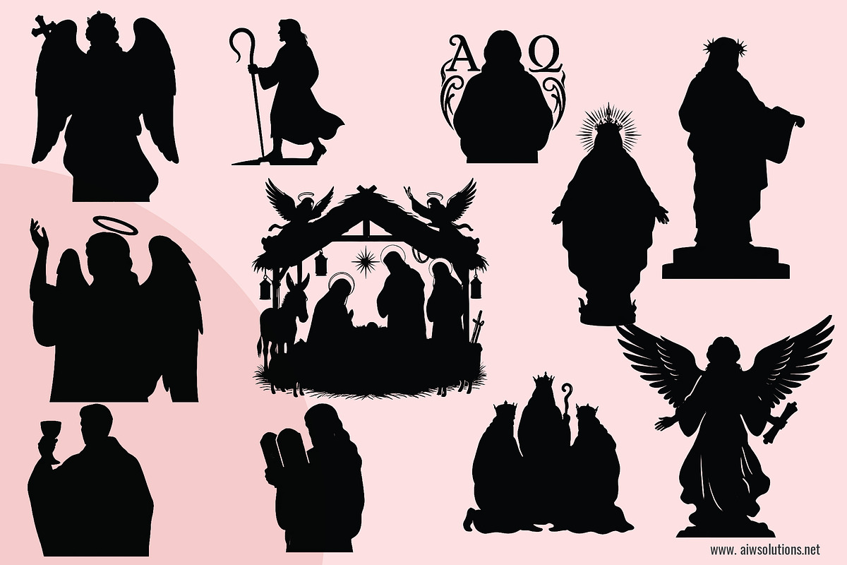 Christian Silhouette SVG Bundle, an Object Graphic by AIW SOLUTIONS (Photo 4 of 4)