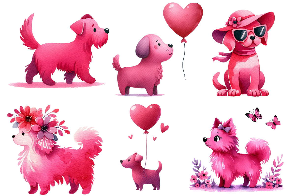 Dog Silhouette Love Summer Clipart, an Illustration by Designworld (Photo 5 of 6)