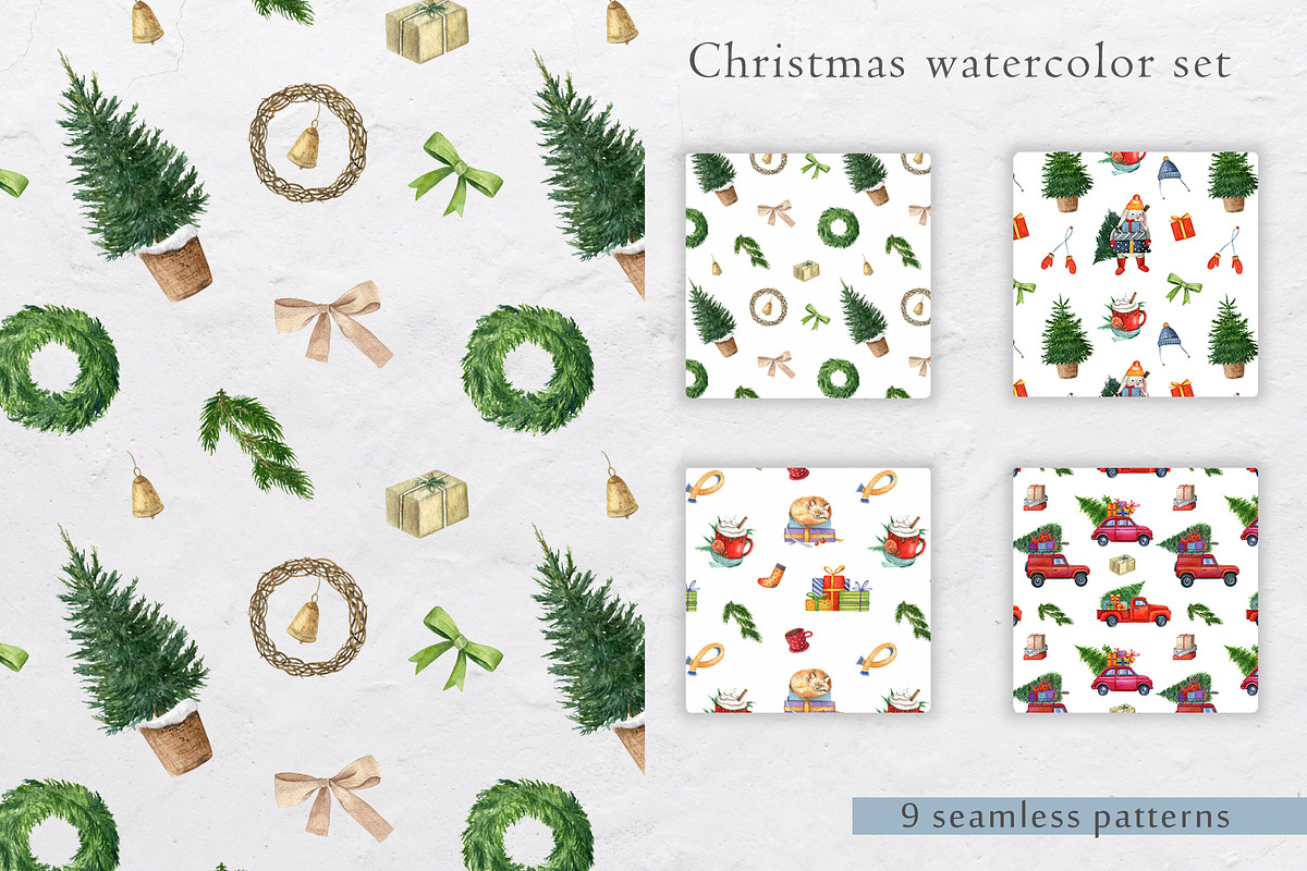 Christmas watercolor set, an Animal Illustration by Nastilustra (Photo 8 of 11)