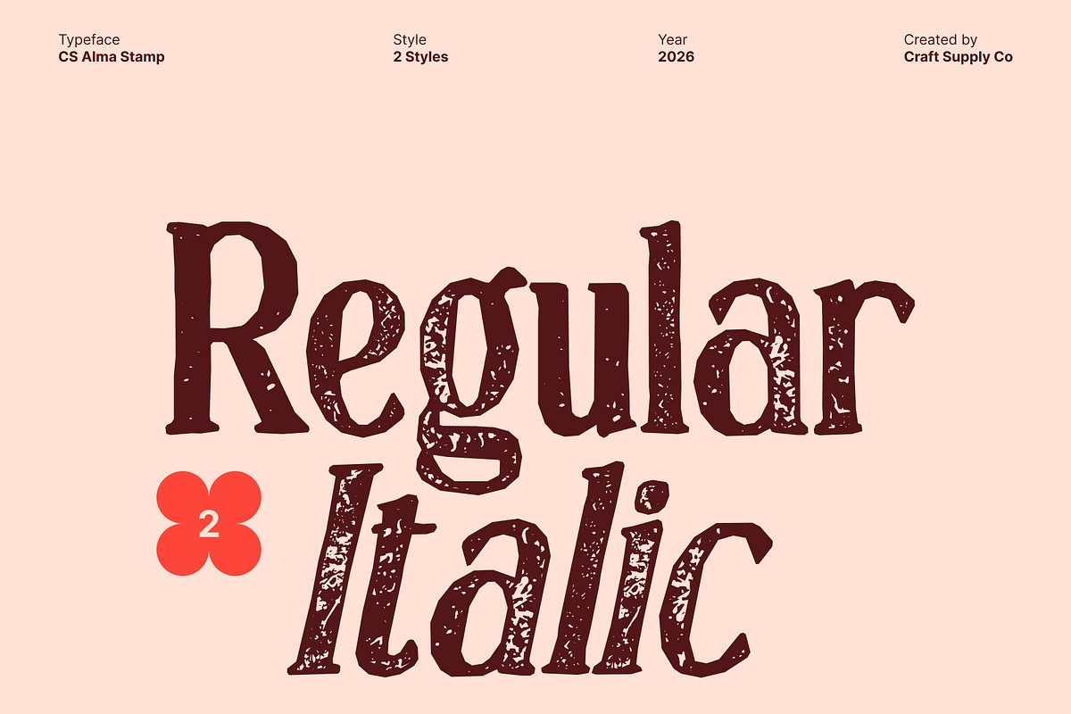 CS Alma Stamp, a Serif Font by Craft Supply Co. (Photo 3 of 8)