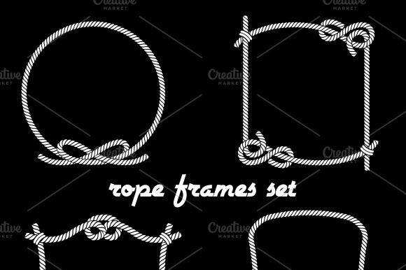 Rope Frames on Black Background preview 2