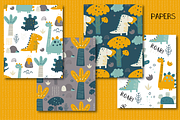 Dino fun paper, a Pattern Graphic by Poppymoondesign (Thumbnail 2 of 3)