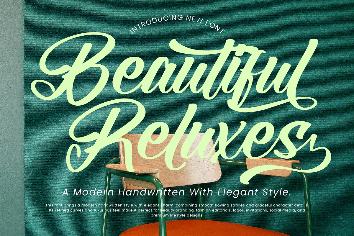 Beautiful Reluxes Modern Elegant, a Handwritten Font by operatype.co (Photo 1 of 10)