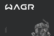 Wagr Futuristic Tech Font, a Font by baqoos (Thumbnail 1 of 9)