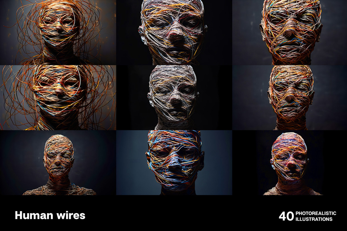 Human Wires. 40 images, a Technology Illustration by Handmadefont (Photo 7 of 11)