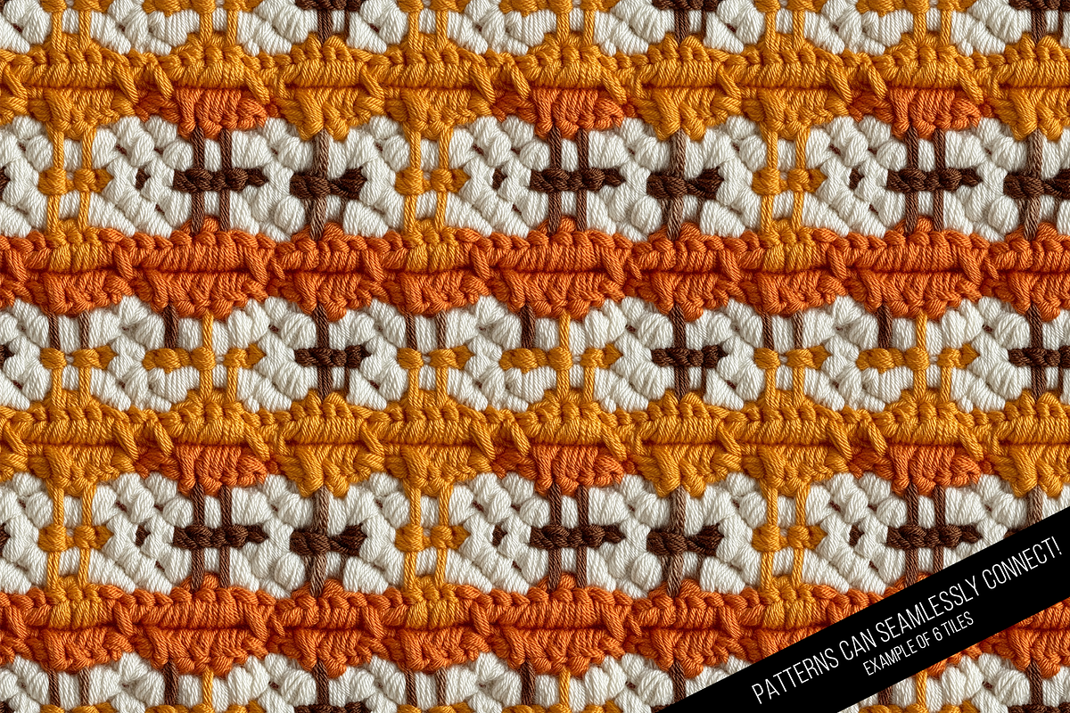 70s Crochet Seamless Digital Paper, a Pattern Graphic by Chromolume Studio (Photo 6 of 15)
