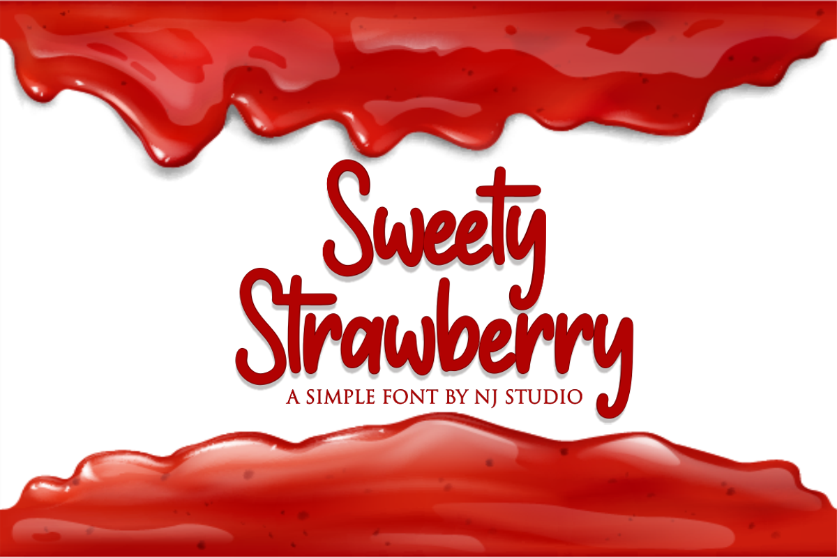 Sweety Strawberry, a Script Font by NJ Studio (Photo 1 of 5)