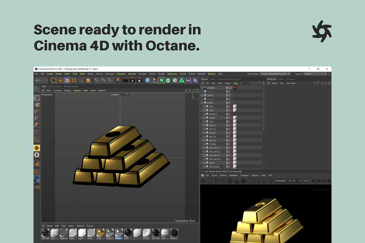 3D Icons / Finance (Cinema4D + OBJ), a 3D by ARKI (Photo 5 of 6)