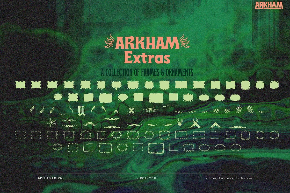 ARKHAM Display Family + Extras, a Font by Jvne77 (Photo 7 of 7)