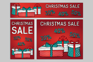 Christmas sale, web banners. Vector.
