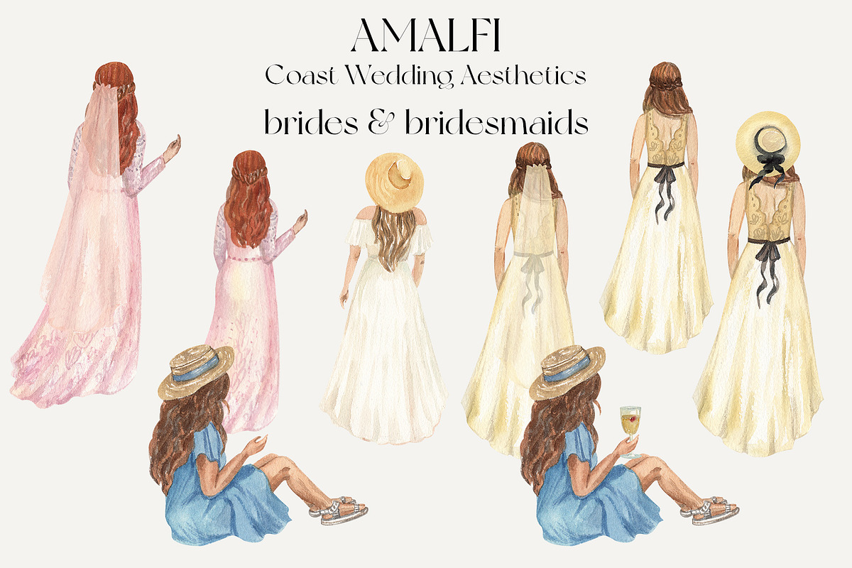 Amalfi Coast Mediterranean Wedding, a Decorative Illustration by Catch the Dream Art (Photo 10 of 17)