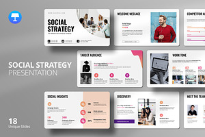Social Strategy Keynote Template, a Presentation Template by Design Vault