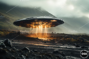 Saucer-Shaped Extraterrestrial UFO, a Technology Illustration by Other Side Art (Thumbnail 7 of 8)