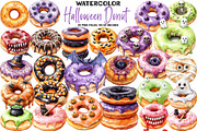 Donut Clipart, Halloween Donut Clipa, an Illustration by DreamArtGraphic (Thumbnail 1 of 5)
