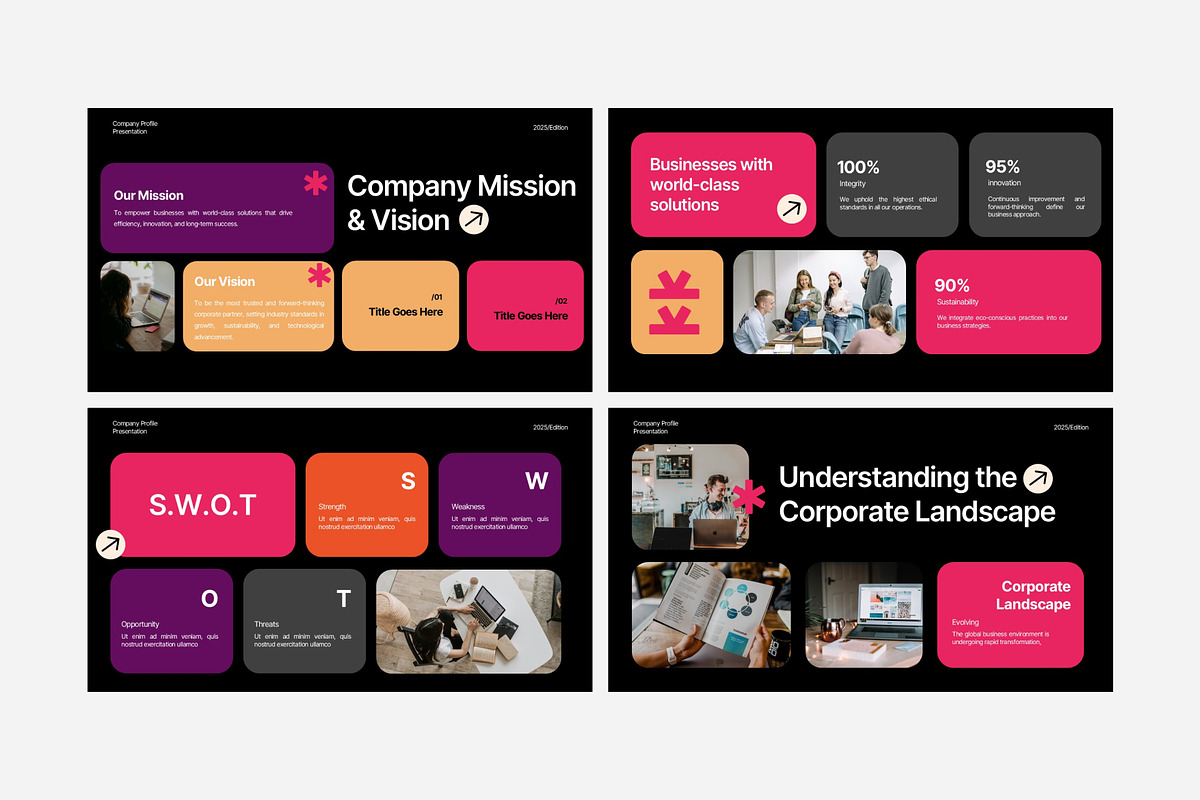 Pink Modern Corporate Presentation, a Presentation Template by Eklip Studio (Photo 2 of 6)