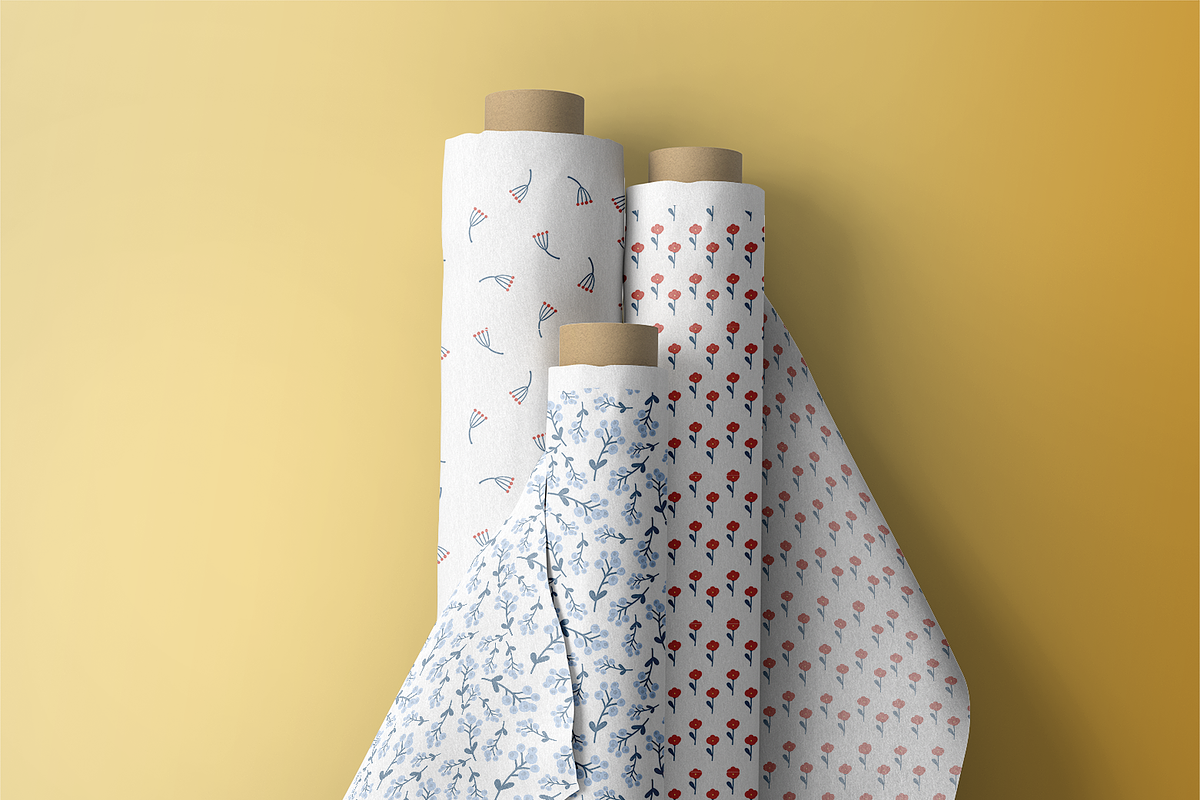 Simple flowers patterns and frames, a Pattern Graphic by Daria Balaeva (Photo 7 of 9)