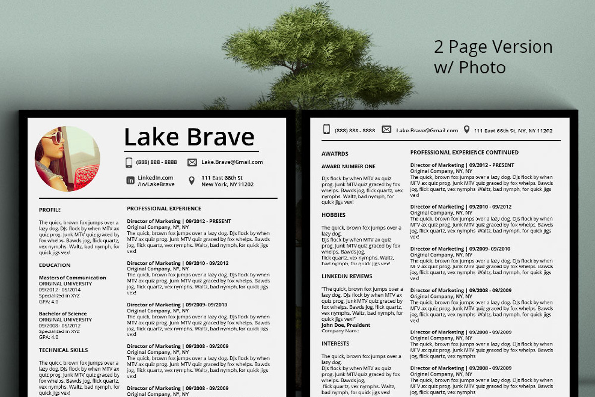 Lake Brave Resume CV 5 Pack, a Resume Template by Stand Out Shop (Photo 3 of 6)