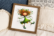 Quirky Holly Girl Clipart, an Illustration by Libby Wishes (Thumbnail 7 of 7)