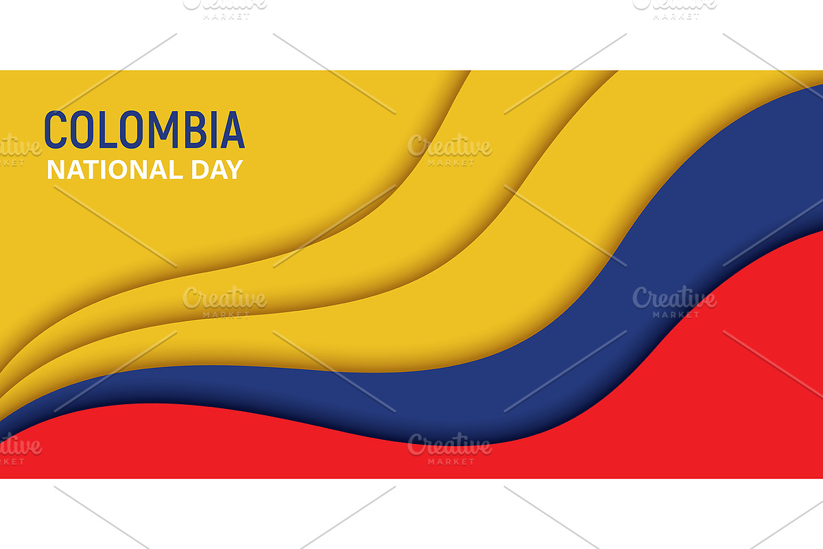 National flag of Colombia, 20 July, a Texture Illustration by Vector Tradition (Photo 3 of 3)