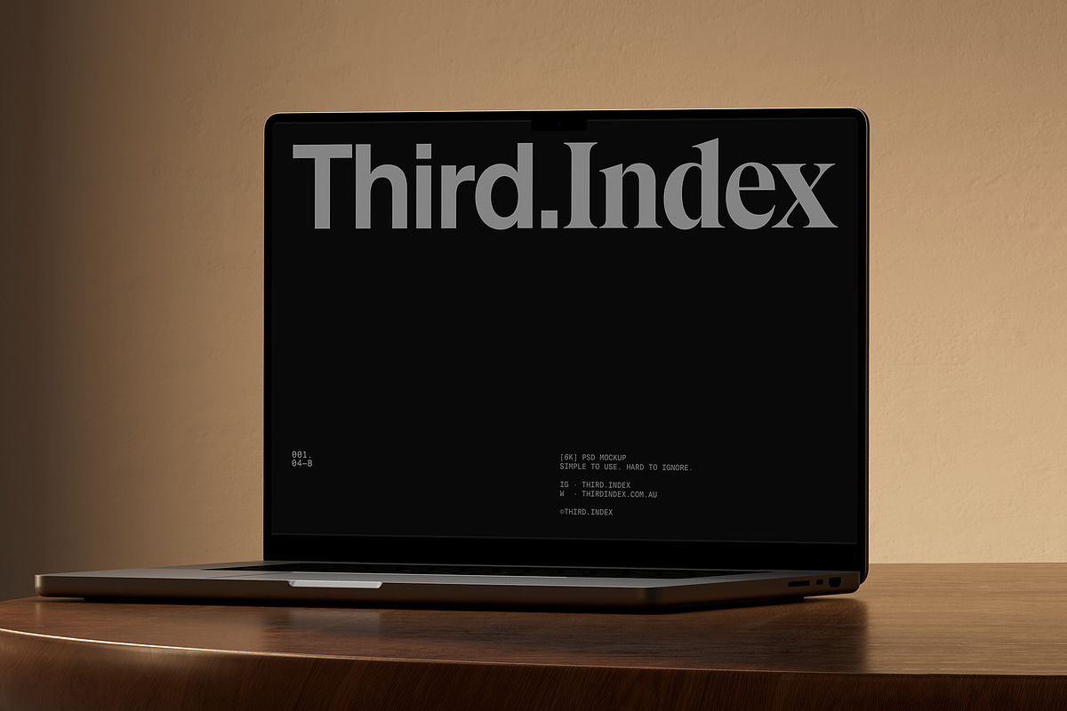 001.04-B MacBook Mockup, a Mac Mockup by THIRD.INDEX