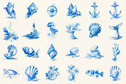 Seashell Ocean Sketch Clipart, an Illustration by DreamCafeArt (Thumbnail 2 of 6)