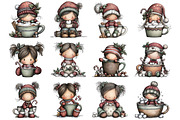 Cute Hot Chocolate Girl Clipart, an Illustration by DreamArtGraphic (Thumbnail 5 of 5)