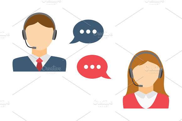 Male And Female Call Center Avatar