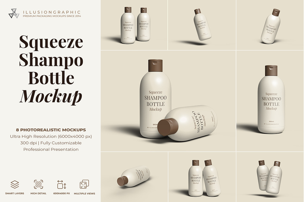 Squeeze Shampoo Bottle Mockup, a Packaging Mockup by Illusiongraphic (Photo 1 of 22)