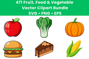471 Food & Fruit Clipart Bundle