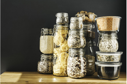Banner with assortment of grain, a Food & Drink Photo by Enjoy Photo