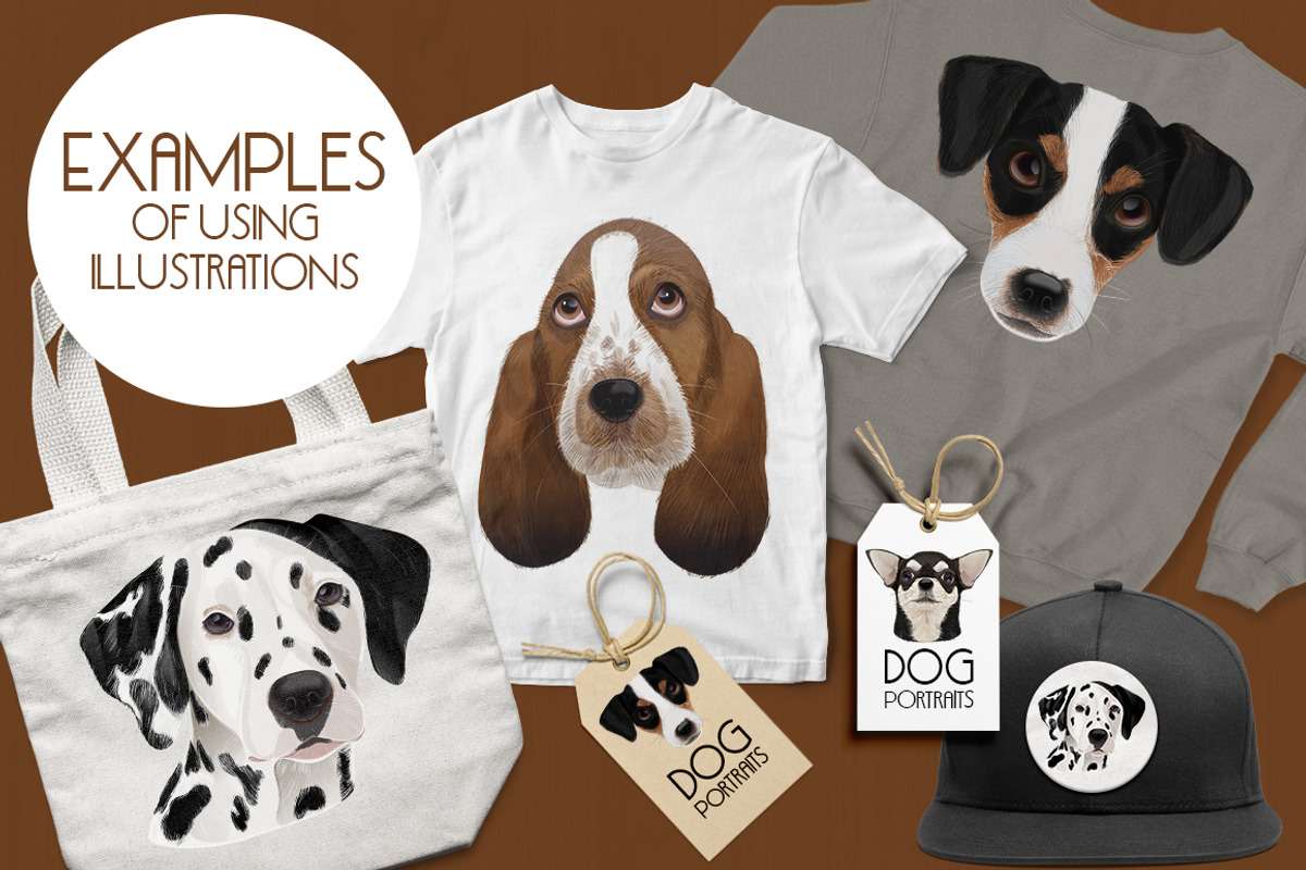 Dog portraits.Vector illustrations., an Illustration by Indie Khisa (Photo 7 of 9)