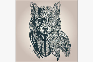 Ornamental Decorative Wolf