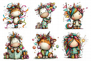 Whimsical Birthday Unicorn PNG Clipa, an Illustration by Daily.Designs (Thumbnail 5 of 7)