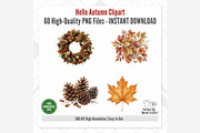 Hello Autumn Watercolor Clipart, a Seasonal Illustration by Tanya Kart (Thumbnail 10 of 17)