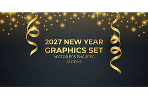2027 New Year Graphics Set