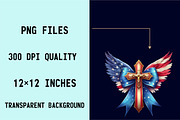 Christian Cross 4th of July USA Bow, an Illustration by SVGArt (Thumbnail 3 of 8)